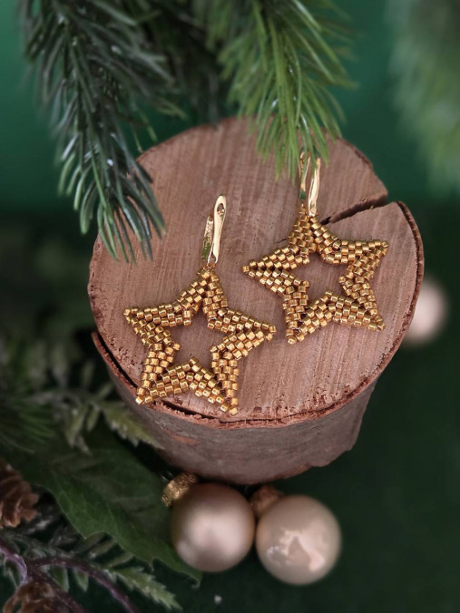 Náušnice Hviezda s pozlateným zapínaním