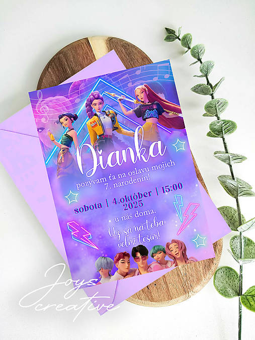 HUNTRIX K-pop demon hunters pozvánka na narodeniny