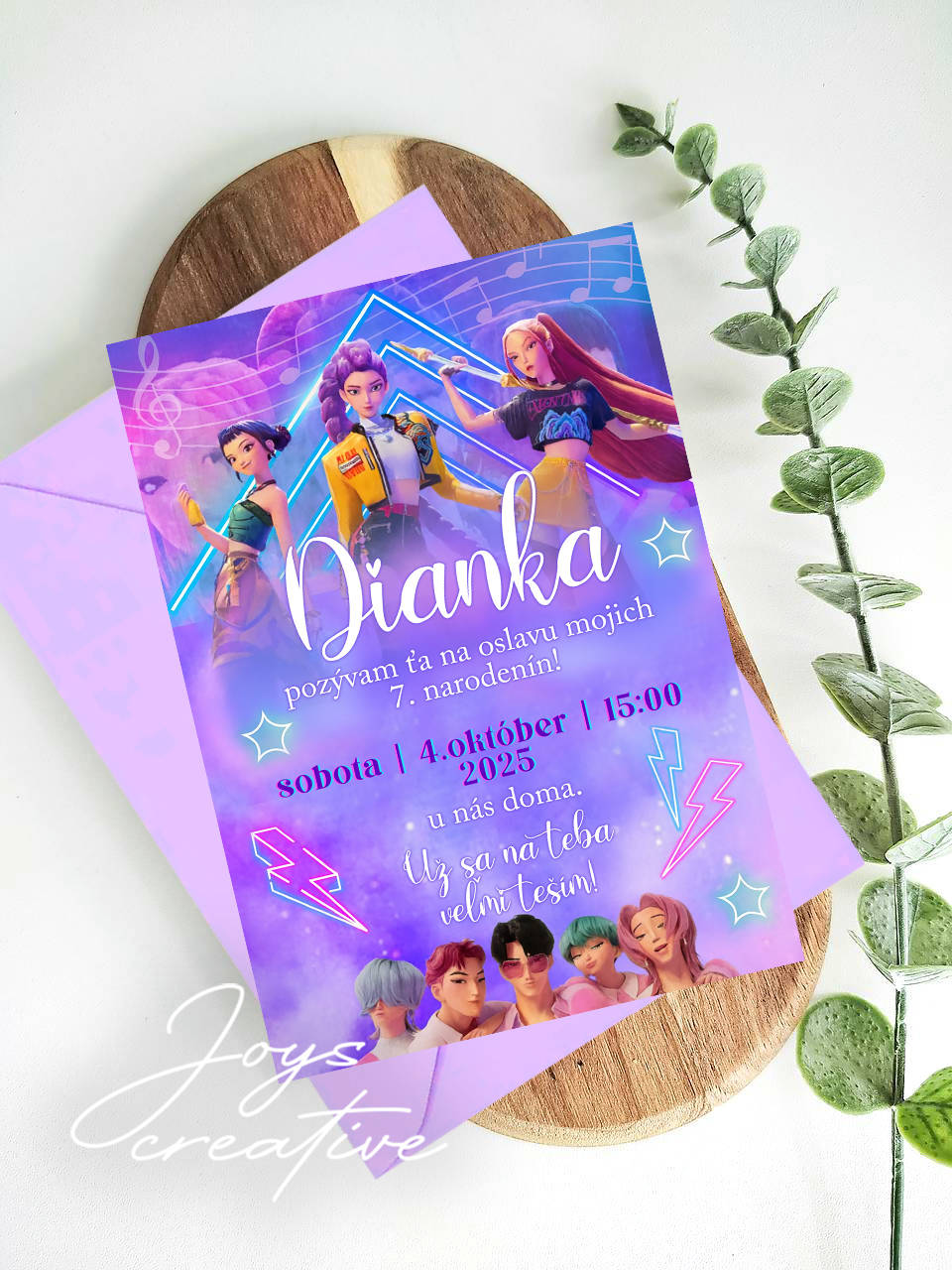 HUNTRIX K-pop demon hunters pozvánka na narodeniny