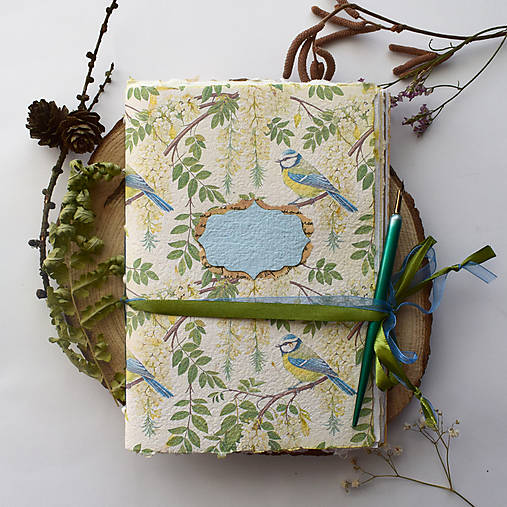 Papiernictvo - Zápisník- Sýkorky A5 - 17922221_