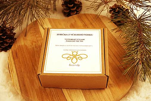 Sada 4 kusov Čajových sviečok z včelieho vosku s hranatým skleneným svietnikom