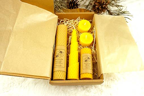 MIX sada sviečok z včelieho vosku