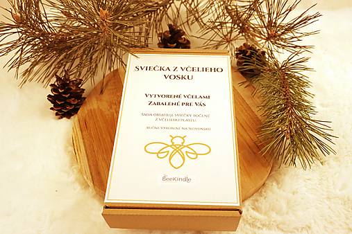 Sada 3 kusov Ručne stáčaných vysokých sviečok