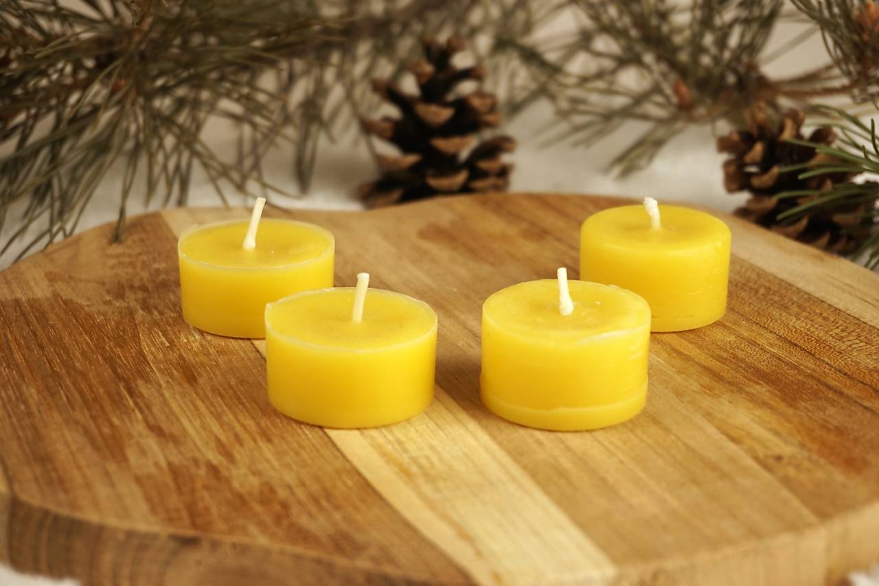 Sada 12 kusov Čajových sviečok z včelieho vosku bez obalu