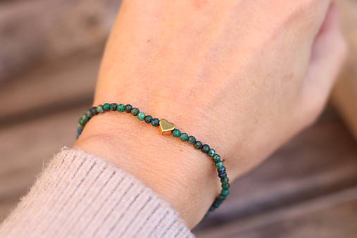 Náramok chryzokol so srdiečkom