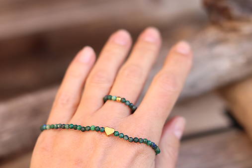 Náramok chryzokol so srdiečkom