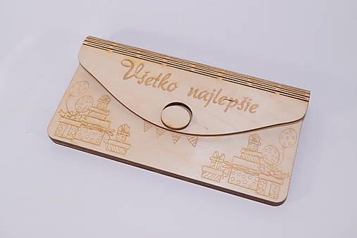 Papiernictvo - DREVENÁ OBÁLKA NA PENIAZE – GRAVÍROVANÁ NA ŽELANIE - 17922483_