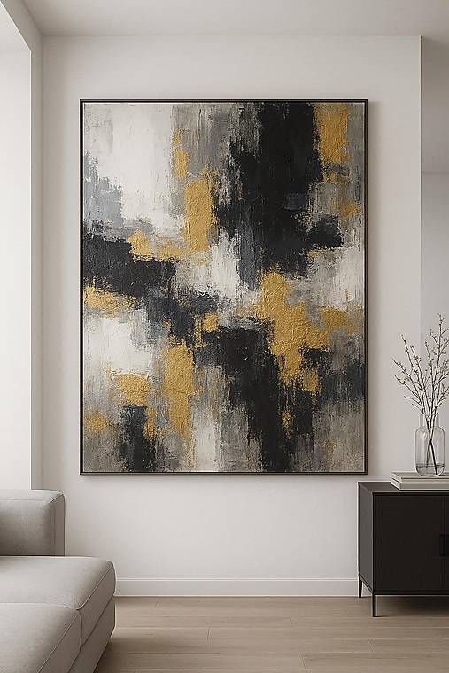 Obrazy - Na objednávku Obraz ČIERNY SO ZLATOU 28 - 17922406_