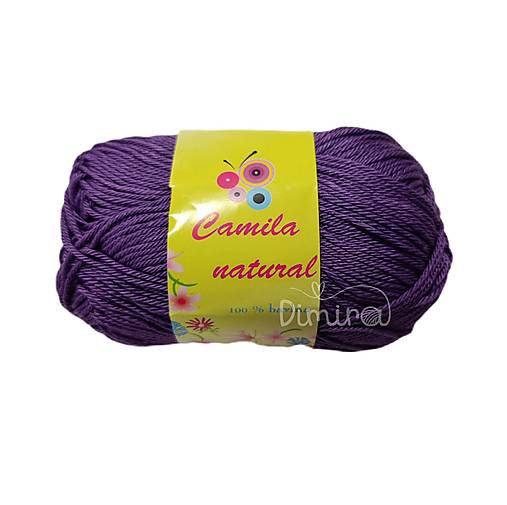 Galantéria - Camila Natural 56 tmavofialová - 100% bavlna 50 g - 17922669_