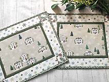 Úžitkový textil - Zimné domčeky ... prestieranie  (4 ks) - 17926938_
