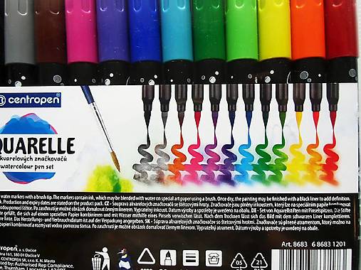 - 50% akvarelové popisovače, 12 ks, Centropen, pôvod. cena 13,50€