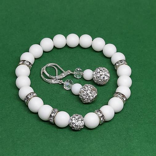 Náramok - biely ónyx