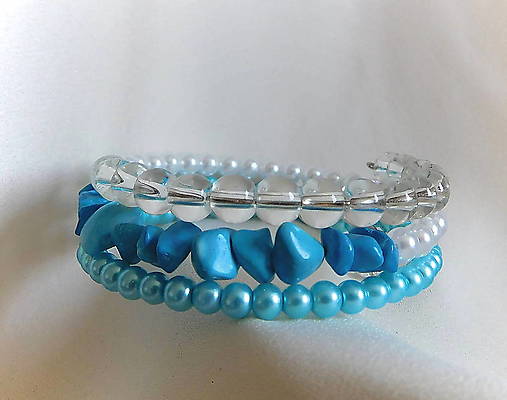 Náramky - kombinovaný náramok tyrkenit / Výpredaj! - 17928551_