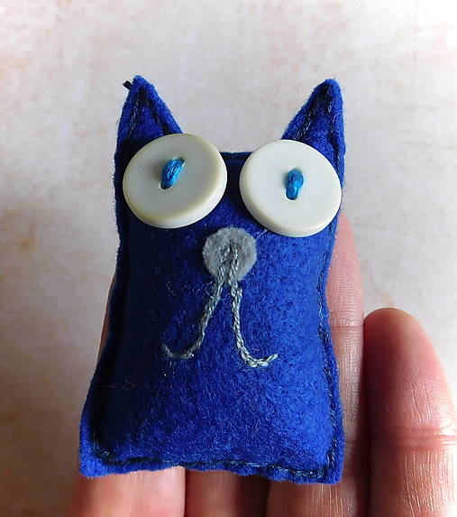 Hračky - mačka / mačička do vrecka tmavá modrá - Výpredaj! - 17928569_