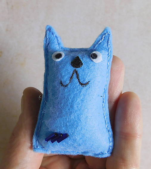 Hračky - mačka / mačička do vrecka svetlá modrá - Výpredaj! - 17928590_