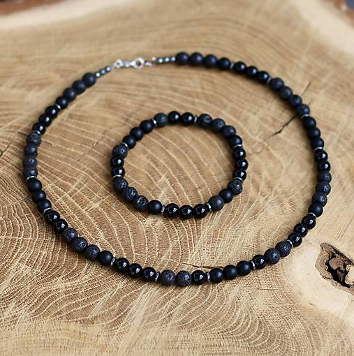 Pánske šperky - Pánsky set náhrdelník + náramok - 17927990_