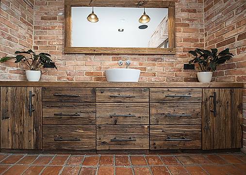 Nábytok - Kúpeľňová zostava zo starého dreva - 17926348_