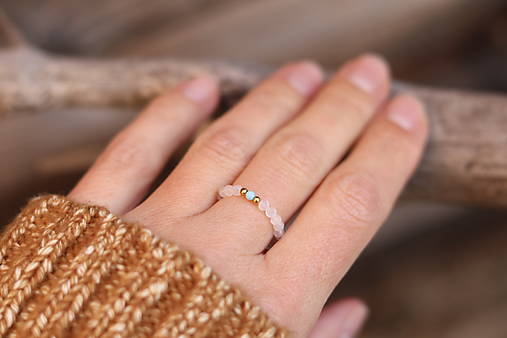 Prsteň mesačný kameň, larimar