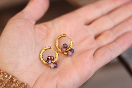 Náušnice kruhy turmalín