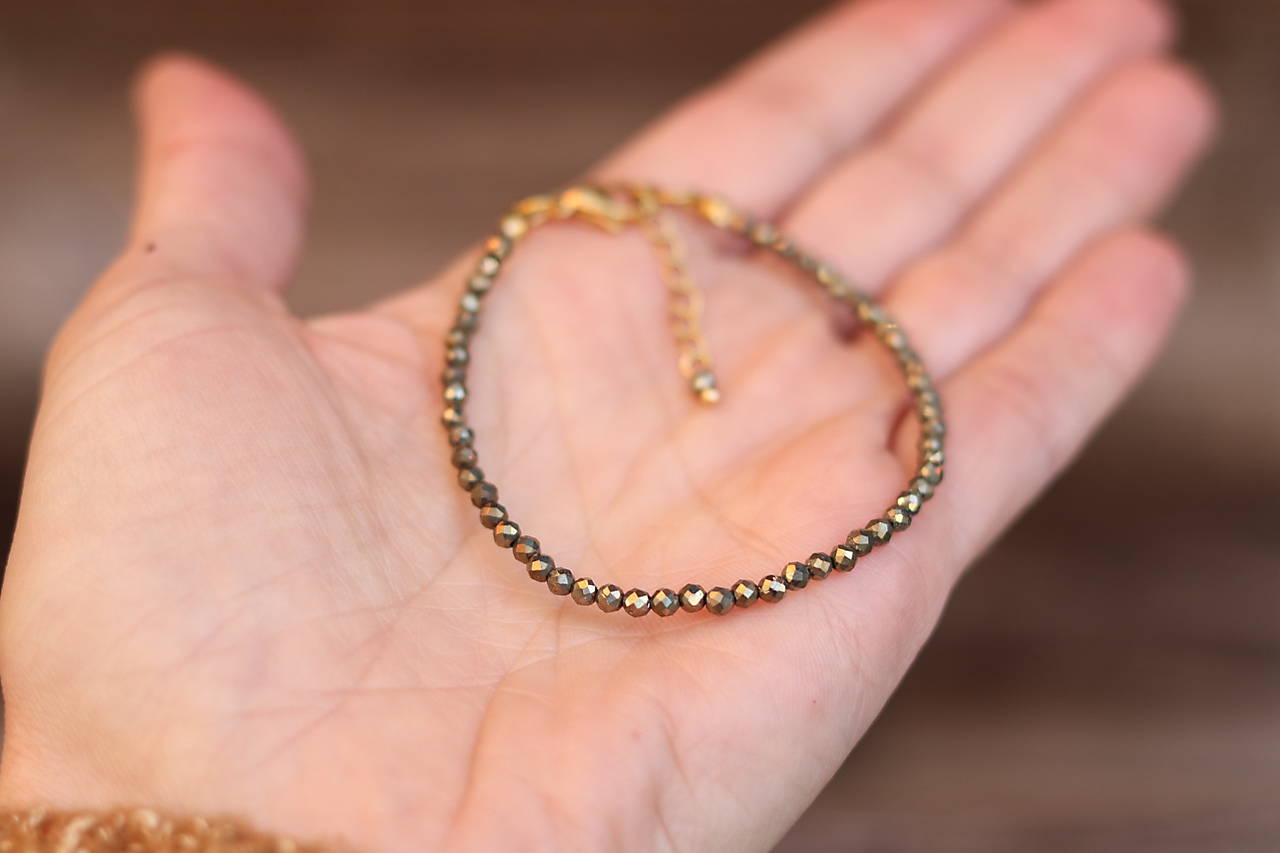 Tenký náramok pyrit