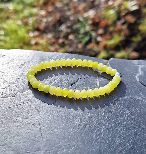 Náramky - Náramok*nefit lemon*brúsené rondelky - 17926082_