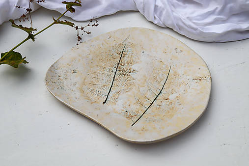 Nádoby - Keramická misa s papraďou - 17930640_