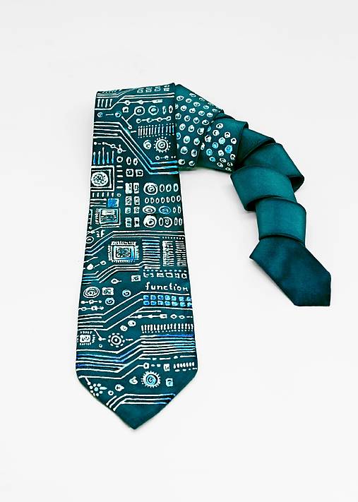 Ručne maľovaná hodvábna kravata - IT