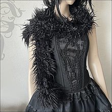 Šály a nákrčníky - Kožušinový čierny šál - 17929639_