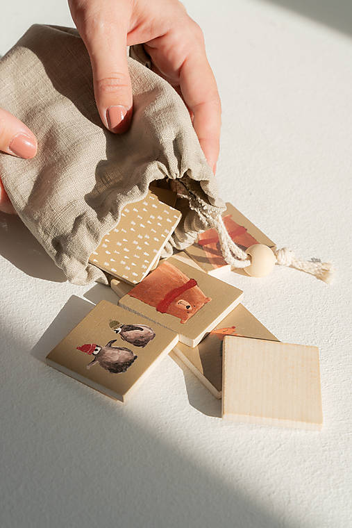 Detské doplnky - Vianočné drevené pexeso (5x5) - 17930425_