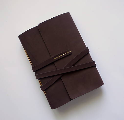 Papiernictvo - Kožený fotoalbum A5/A4 čokoládová hnedá - 17931334_