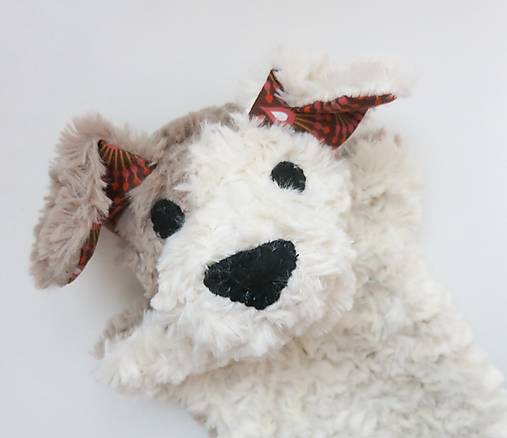 Maňuška psík chlpatý - Smotanosivohnedý s hnedými uškami