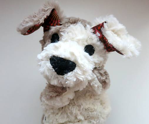 Maňuška psík chlpatý - Smotanosivohnedý s hnedými uškami