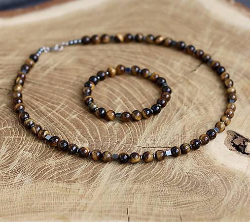 Pánske šperky - Pánsky set náhrdelník + náramok - 17929526_