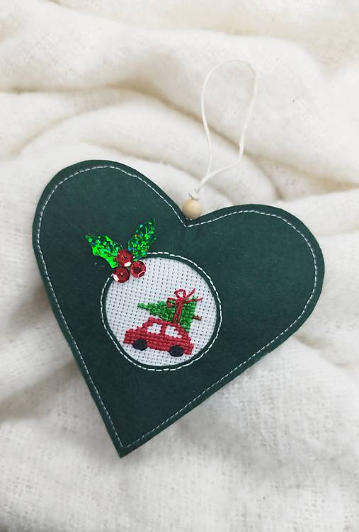 Dekorácie - S láskou pre Teba Vianočná edícia (vianočné autíčko) - 17931949_