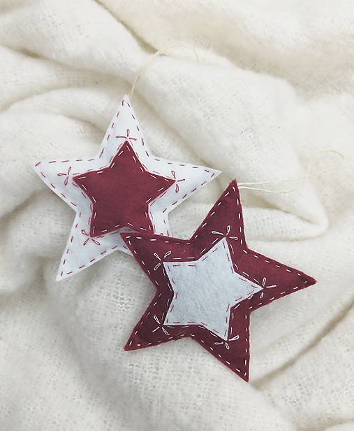 Dekorácie - Filcové hviezdičky - 17932018_