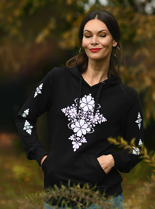 Mikiny - Mikina Black Folk - 17929995_