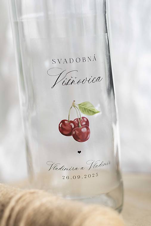 Úložné priestory & Organizácia - Transparentná etiketa na pálenku - Višňa - 17932017_