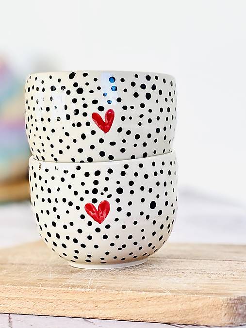 Čierne Bodky - pohárik cappuccino (200ml, bez uška!