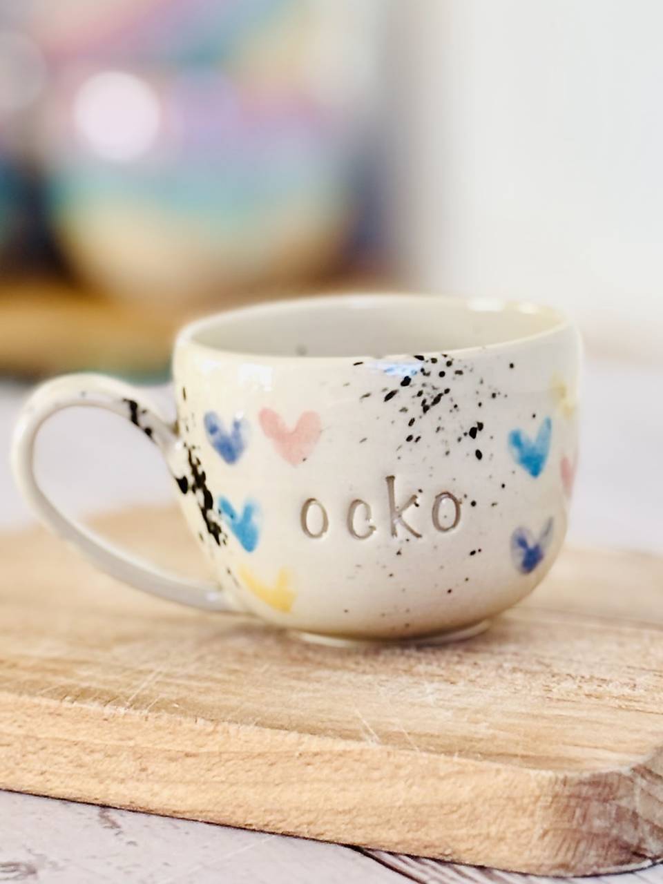 Farebné Srdiečka - šálka espresso ocko (100ml, s uškom)