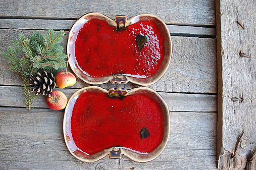 Nádoby - Keramická jabko-miska - 17931254_