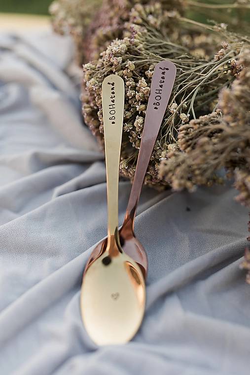 Set dvoch lyžičiek Ručičkovo s ručne vyrazeným textom