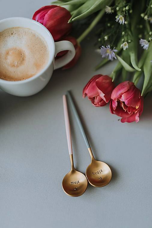 Set dvoch lyžičiek Ručičkovo s ručne vyrazeným textom
