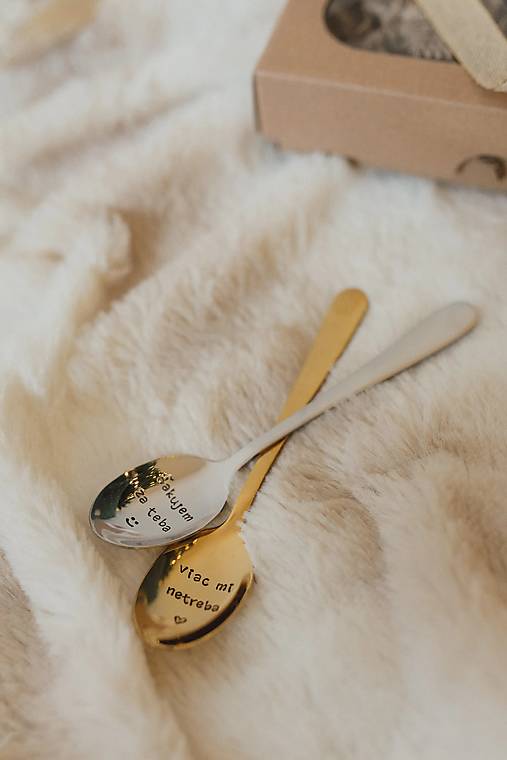 Set dvoch lyžičiek Ručičkovo s ručne vyrazeným textom