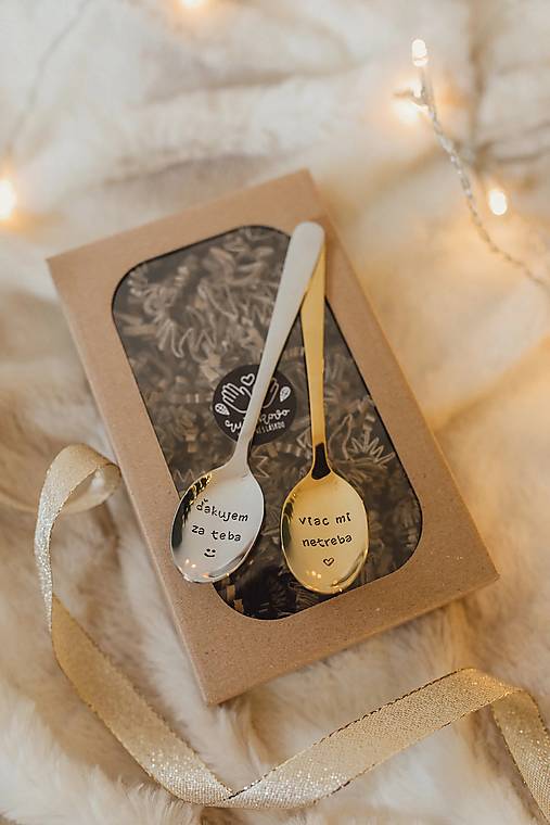 Set dvoch lyžičiek Ručičkovo s ručne vyrazeným textom