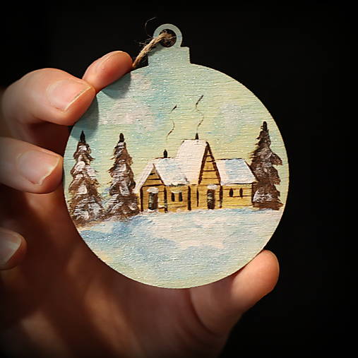 Drevené ručne maľované vianočné ozdoby