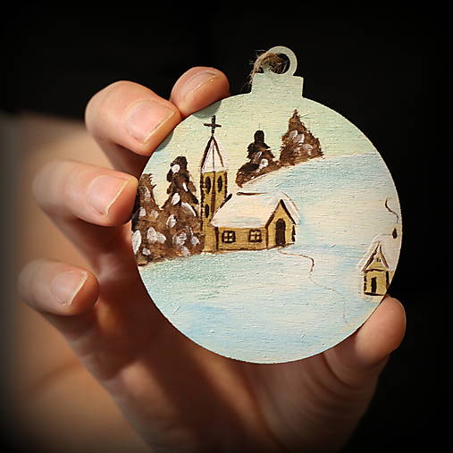 Drevené ručne maľované vianočné ozdoby