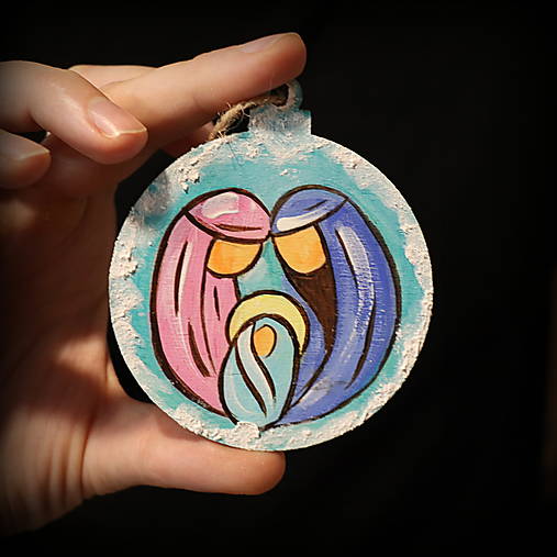 Drevené ručne maľované vianočné ozdoby