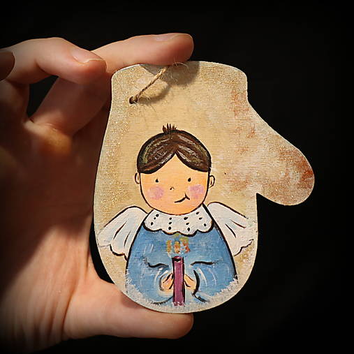 Drevené ručne maľované vianočné ozdoby