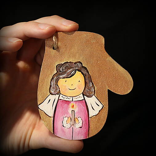 Drevené ručne maľované vianočné ozdoby