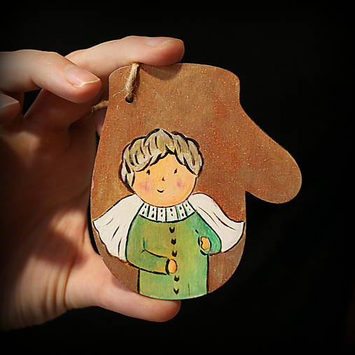 Drevené ručne maľované vianočné ozdoby